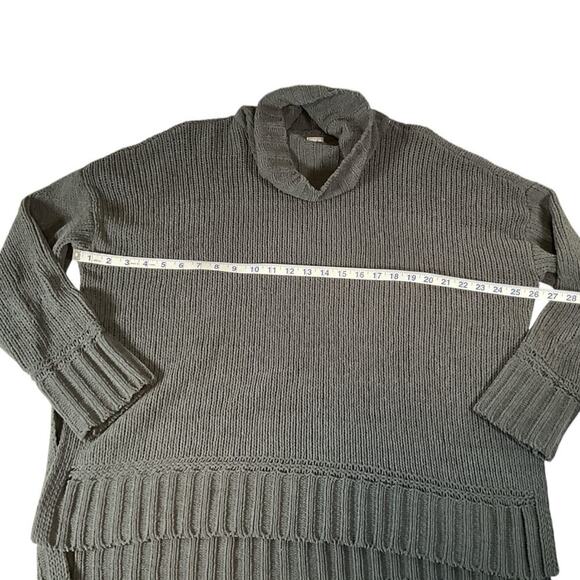 AERIE Sweater SZ Medium Chenille Oversized Chunky Turtleneck Soft Pullover Gray - Picture 6 of 12
